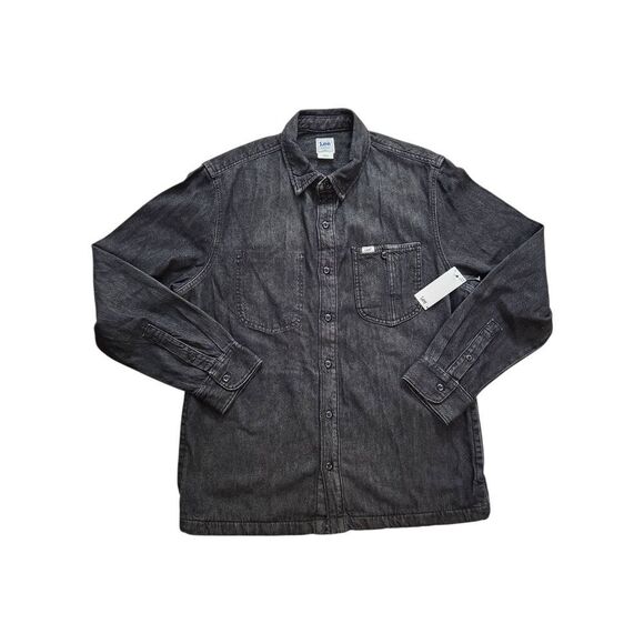 Lee Other - NWT Lee Men's Medium Very Loose Fit Denim Overshirt Grey/Black heavy pockets